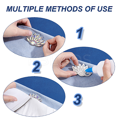 Glass Clothing Patches PATC-WH0028-025A-1