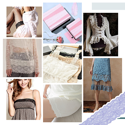 Nylon Lace Ribbon OCOR-WH0105-042A-1