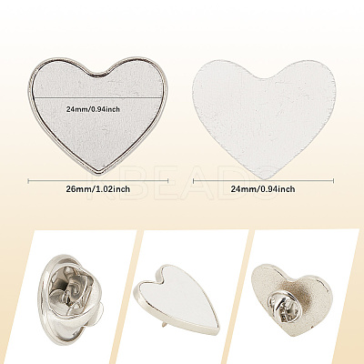 20 Sets Alloy Sublimation Blank Brooch Pin DIY-SP0003-03C-1