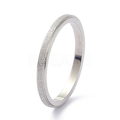 Non-Tarnish 2mm Matte Plain Dome Finger Ring for Girl Women RJEW-C012-01D-P-1