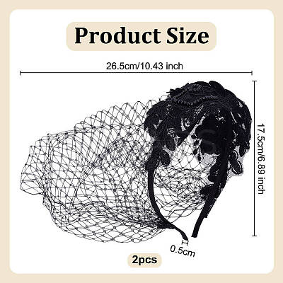 Polyester Acrylic Hair Bands PHAR-WH0020-07-1