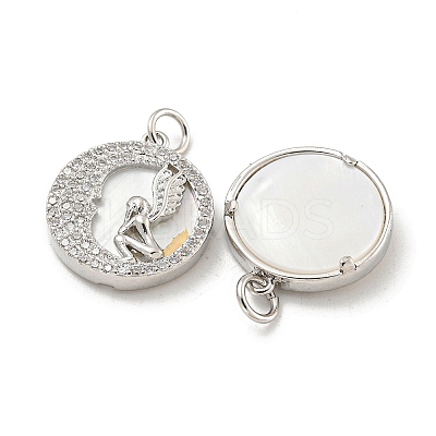 Brass Micro Pave Clear Cubic Zirconia Pendants KK-L211-018P-01-1