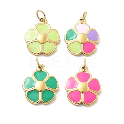 304 Stainless Steel Enamel Pendants STAS-L283-39G-1