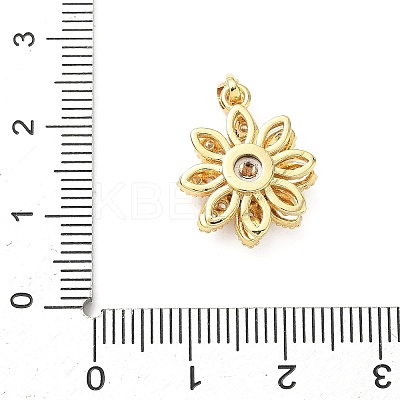 Brass Micro Pave Cubic Zirconia Rotating Pendants KK-M323-01D-G-1