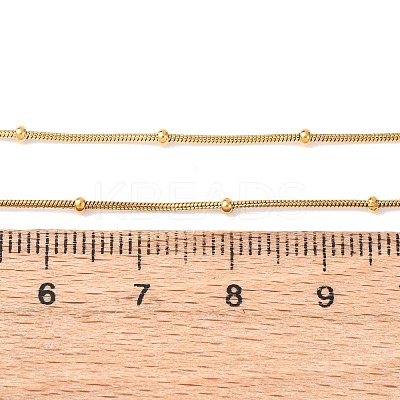 304 Stainless Steel Round Snake Chain Necklaces with Rondelle Beads NJEW-C103-01G-1