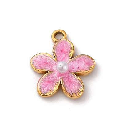 304 Stainless Steel Enamel Charms STAS-D361-01G-02-1