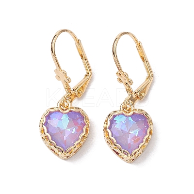 Glass Leverback Earring EJEW-C077-13KCG-1