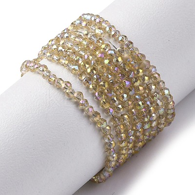 Transparent Electroplate Glass Beads Strands EGLA-H107-01A-AB09-1