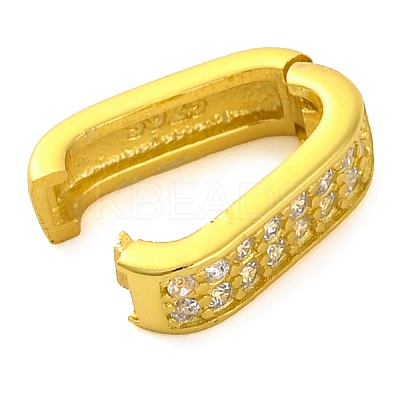 925 Sterling Silver Micro Pave Clear Cubic Zirconia Twister Clasps STER-U005-07G-1