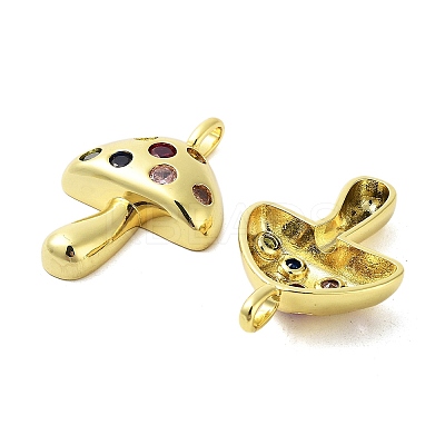 Rack Plating Brass Micro Pave Cubic Zirconia Pendants KK-A205-01G-01-1