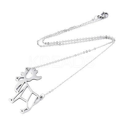 Non-Tarnish 201 Stainless Steel Pendant Necklaces NJEW-T009-JN092-1-40-1