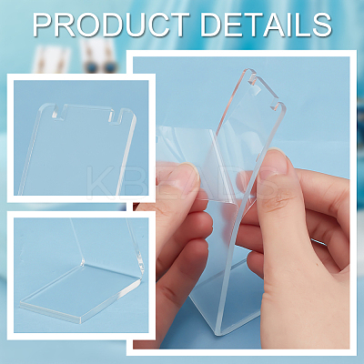 6Pcs 3 Styles Acrylic Slant Back Necklace Display Stands NDIS-FG0001-05-1