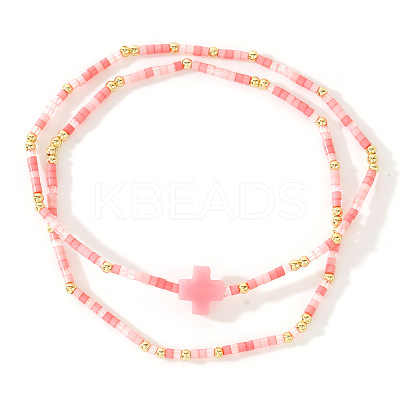 2Pcs Bohemian Glass Seed Beaded Stretch Bracelet Sets XM0961-5-1