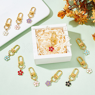 24Pcs 6 Colors Alloy Enamel Pendant Decorations HJEW-GO00007-1