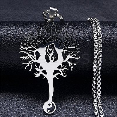 Non-Tarnish 201 Stainless Steel Pendant Necklaces for Women Men NJEW-G123-05P-1