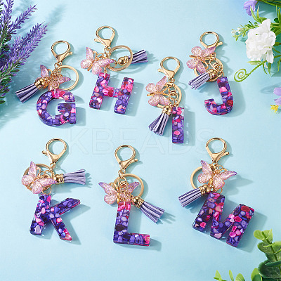 Resin Butterfly Pendant Keychains KEYC-TAC0034-03L-1