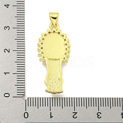 Rack Plating Brass Micro Pave Clear Cubic Zirconia Pendants KK-B091-21G-06-1