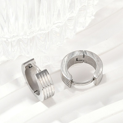 304 Stainless Steel Polishing Effect Hoop Earrings EJEW-M001-40C-P-1