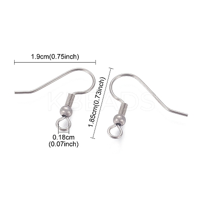 Tarnish Resistant 316 Surgical Stainless Steel Earring Hooks STAS-I090-03P-1