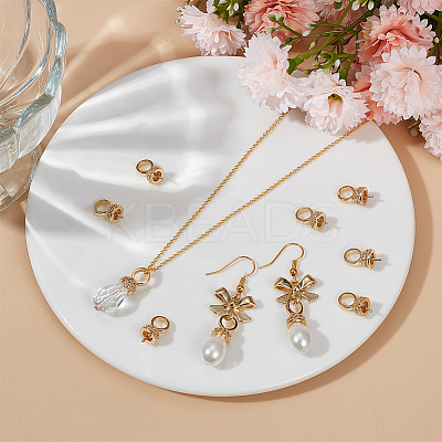 10Pcs Brass Micro Pave Cubic Zirconia Cup Pearl Peg Bails Pin Pendants KK-BBC0008-98-1