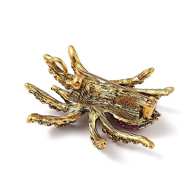 Holloween Spider Alloy Rhinestone Brooches JEWB-S023-02C-1