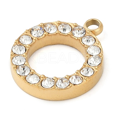 PVD Vacuum Plating 304 Stainless Steel Rhinestone Pendants X-STAS-S131-04G-01-1