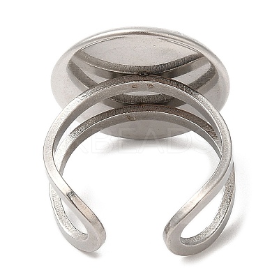 Non-Tarnish 304 Stainless Steel Open Cuff Findings STAS-R123-02C-P-1