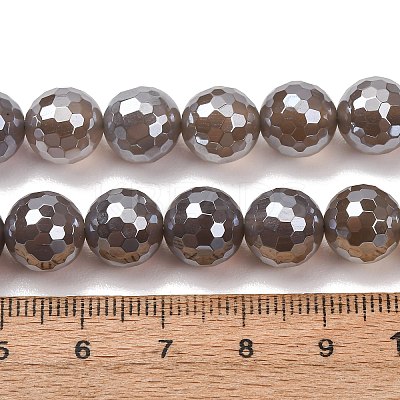 Electroplated Natural Agate Beads Strands G-B191-A07-10mm-05-1