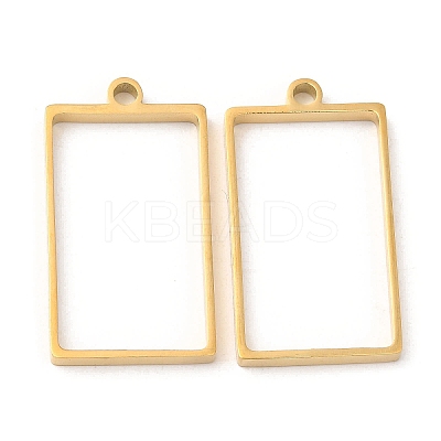 304 Stainless Steel Open Back Bezel Rectangle Pendants STAS-Z040-06A-G-1