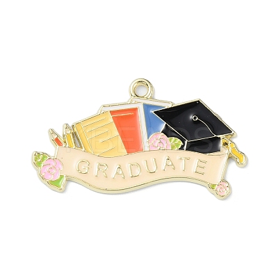 Graduation Theme Alloy Enamel Pendants ENAM-G226-01E-1