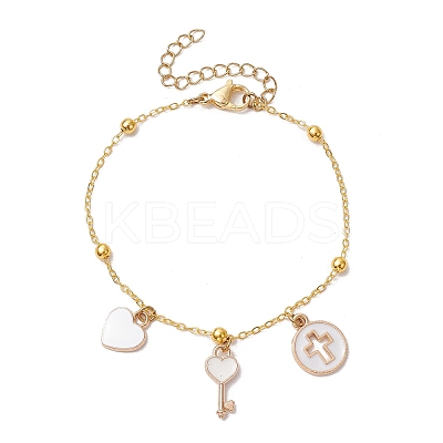 Brass Flat Oval Cable Chain Bracelets BJEW-JB11602-01-1