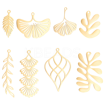 8Pcs 8 Style Ion Plating(IP) 201 Stainless Steel Pendants STAS-DC0002-81-1
