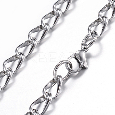 Tarnish Resistant 304 Stainless Steel Curb Chain Bracelets LS-BJEW-P064-28P-1