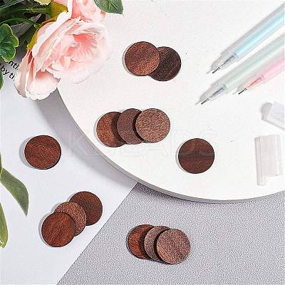 Painted Wood Cabochons WOOD-NB0001-30-1