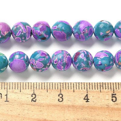 Dyed Synthetic Imperial Jasper Beads Strands G-C168-02D-1