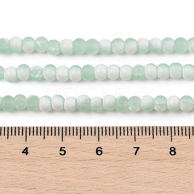 Frosted Crackle Glass Beads Strands GLAA-U001-4mm-M01-1