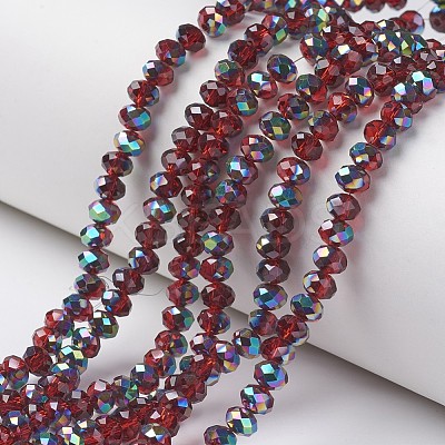 Electroplate Transparent Glass Beads Strands LS-EGLA-A034-T6mm-Q06-1
