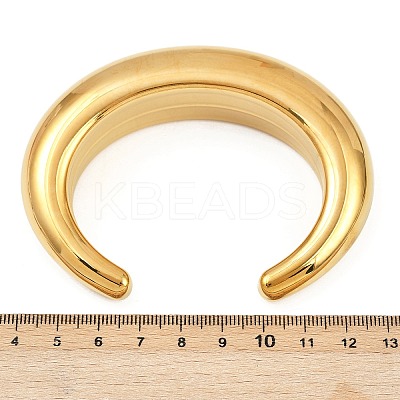 304 Stainless Steel Cuff Bangle for Women BJEW-K281-01G-1