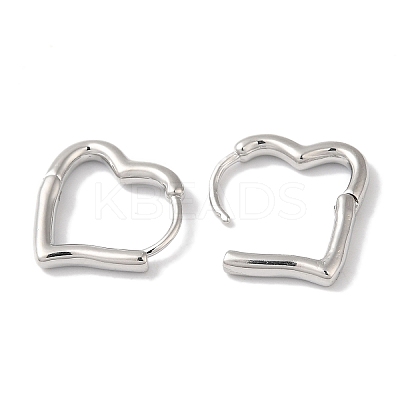 Heart Brass Hoop Earrings for Women EJEW-U008-16P-1