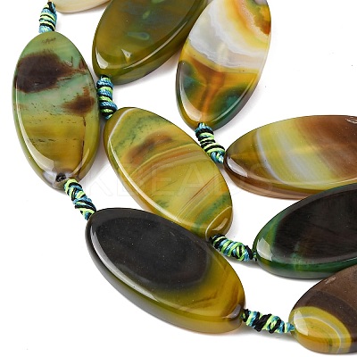 Natural Banded Agate Beads Strands G-F825-A01-01B-1
