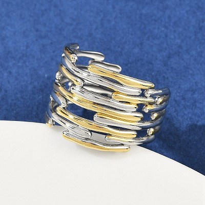 304 Stainless Steel Cuff Rings RJEW-H254-04GP-1