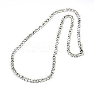 Tarnish Resistant 304 Stainless Steel Curb Chain/Twisted Chain Necklace Making STAS-A028-N134P-1