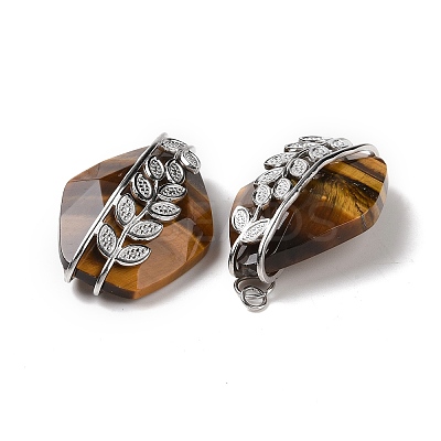 Natural Tiger Eye Pendants G-H279-06B-P-1