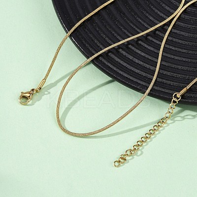 304 Stainless Steel Round Snake Chain Necklaces NJEW-T016-19G-1