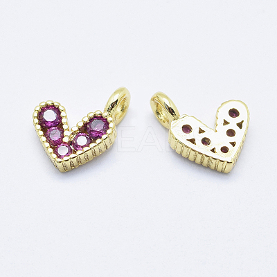 Brass Micro Pave Cubic Zirconia Charms ZIRC-J040-08G-NR-1