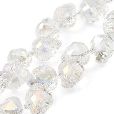 Transparent Electroplated Glass Beads Strands GLAA-G104-02C-1