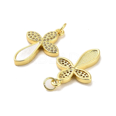 Brass Micro Pave Clear Cubic Zirconia Pendants KK-K365-10B-G-1