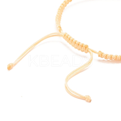 Donut Glass Braided Bead Bracelet BJEW-JB07858-03-1