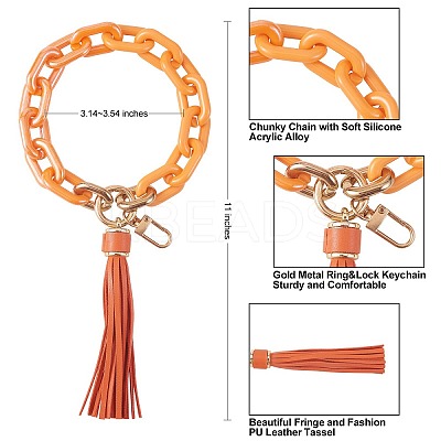 Chain Link Wristlet Keychain HJEW-SW00013-04-1