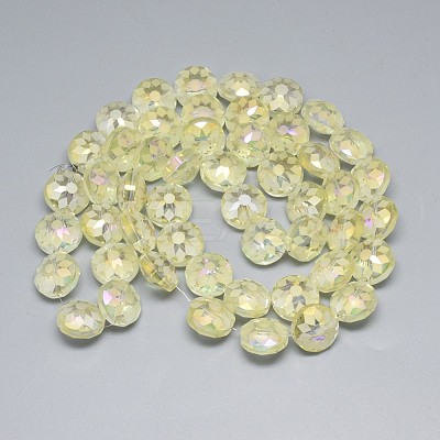 Electroplate Glass Beads Strands EGLA-Q084-12mm-12-1